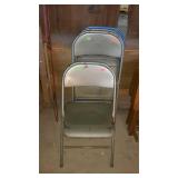 Set of four folding chairs, metal
