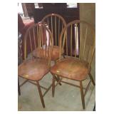 Three spindle back kitchen / dining chairs