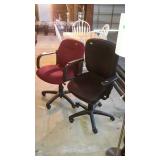 Two office chairs. First is adjustable desk chair
