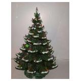 Ceramic Christmas tree with lighted base - 24"