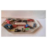 Toys - small cars, trucks, bus, and plane