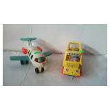 Fisher-Price toys - school bus, and airplane