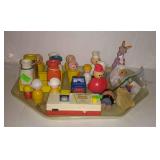 Toys, some Fisher-Price - pocket camera, people,