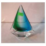 Art glass sailboat - 7" long by 9" high