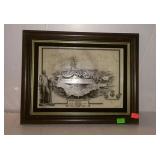 Print - USS George Washington ship scene, framed