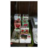 7 hummingbird feeders, and one Chia Pet