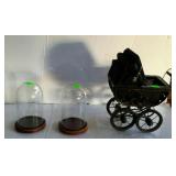 Home decor - two glass dome display cases, and