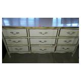 Mid century style dresser with 9 drawers 58 by 17