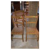 Two caned bottom chairs