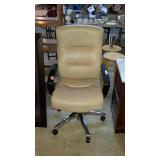Executives office chair, tan leather look, nice
