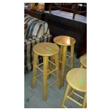 Two bar stools, 29" high with 13" diameter seats