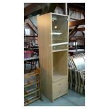 Laminated curio / media cabinet with lighted top