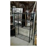 Black wire storage rack shelf, 4 storage shelves,