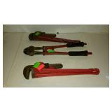 Tool Lot, 14" set of bolt cutters, and two 14"