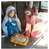 Lighted lawn Nativity scene pieces