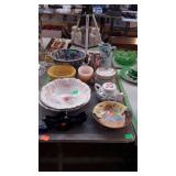 Dishware - Limoges berry bowls, glass shoes,