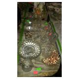 Mixed glassware, teacups, cruet, sundae cups etc