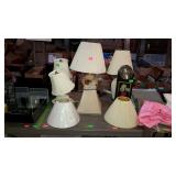 Table lamp and shade group lot with four lamps