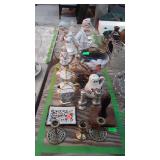 Home decor - bisque statue, brass candlestick