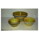 Six early pottery mixing bowls, from 5 to about