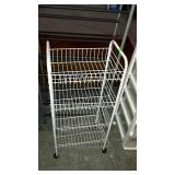 Storage shelf rack, lightweight on rollers for