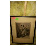 Framed print of a man playing guitar 17 by 13