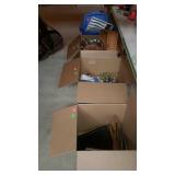 Four boxes of misc, includes kitchenware,