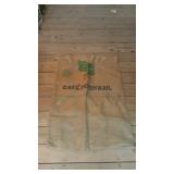 Burlap bag, for carrying coffee beans still has
