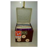 Box with 45rpms records