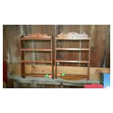 Two whatnot wall shelves