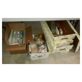 Box lots with file binders, and misc items