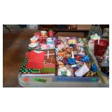 Christmas decor, includes ribbon bows bags