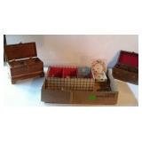 Costume jewelry and two jewelry boxes