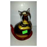 Art glass cat figure