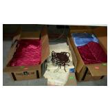 Curtains - three boxes of, mostly red