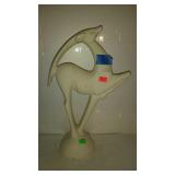Haeger Pottery gazelle statue - 22" tall, chip on