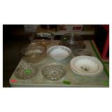 House ware - crystal ashtrays, serving bowls,