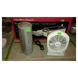 Holmes heater, and Seville Classics desk fan