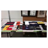 College beach towels and swatches. UNC and