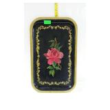 Tin tray with toll style rose design painted