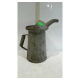 Galvanized oil can with spout - 4 quart