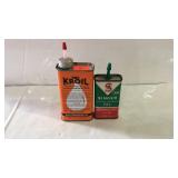 Advertisement oil tins - one Singer, one Kano