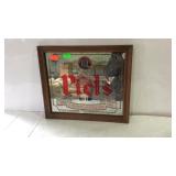 Beer advertisement mirror - Piels on Tap, framed
