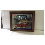 Beer advertisement mirror - Molson, framed - 20 x