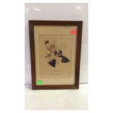 "Evening Grosbeak" framed bird print - 12 x 17