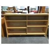 Open front double bookcase with four adjustable