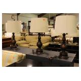 Three home decor lamps 31 inches tall