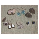 Black Opal & Opal & other Sterling Earrings