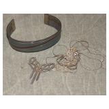 Sterling Silver edged Braclet & Sterling Necklace