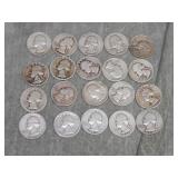 20 Washington SILVER Quarters 1963 & Earlier